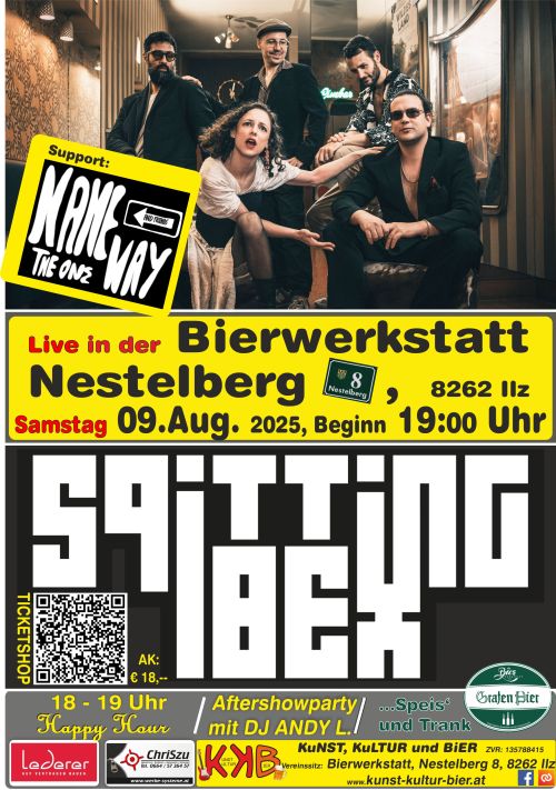 Plakat Rückblick SPITTING IBEX Termin: 09.08.2025 00:00 Ort: Bierwerkstatt Richard GrafA-8262 Ilz, Nestelberg 8 Eintritt: freiwillige Spende